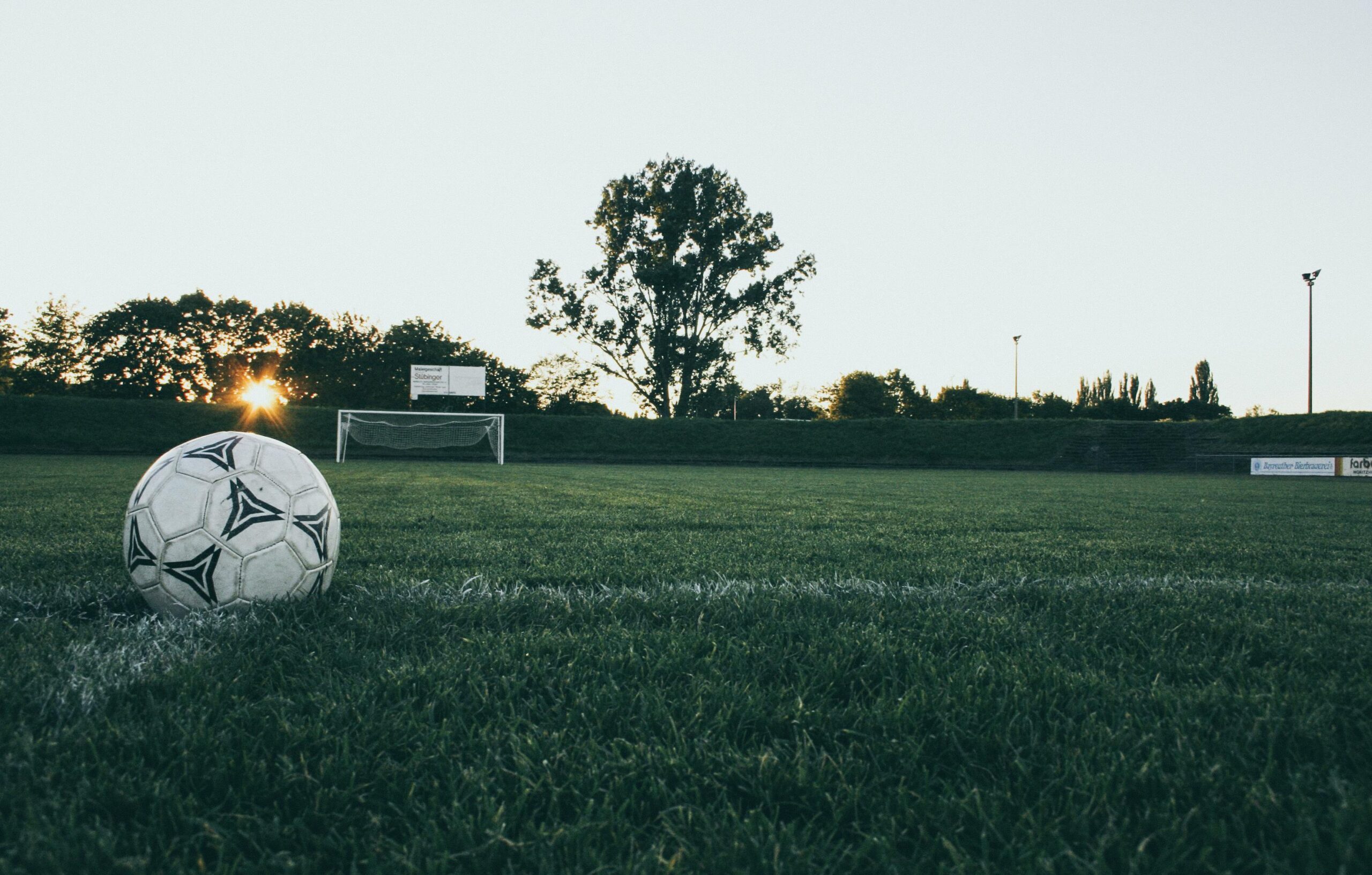 A football on a pitch