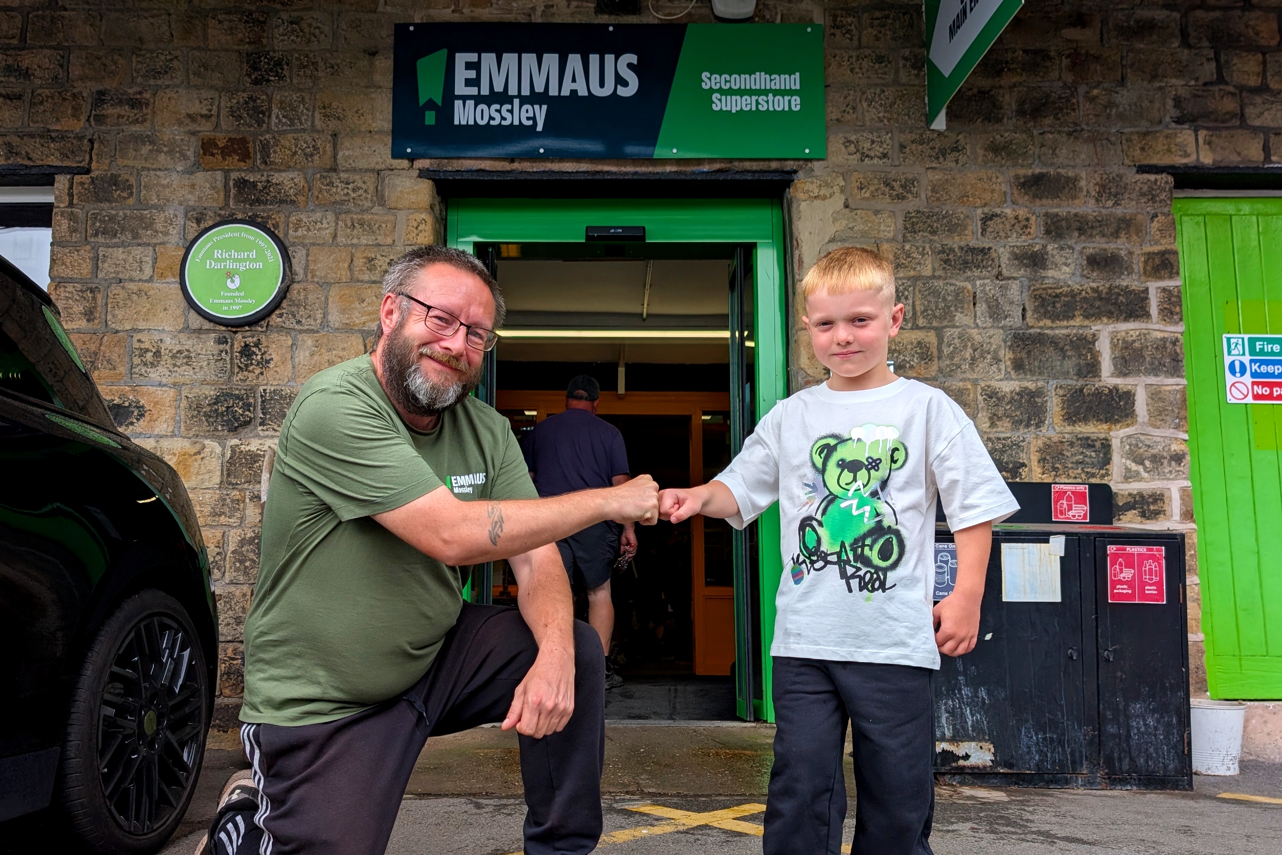 Emmaus resident Darren with fundraiser Freddie