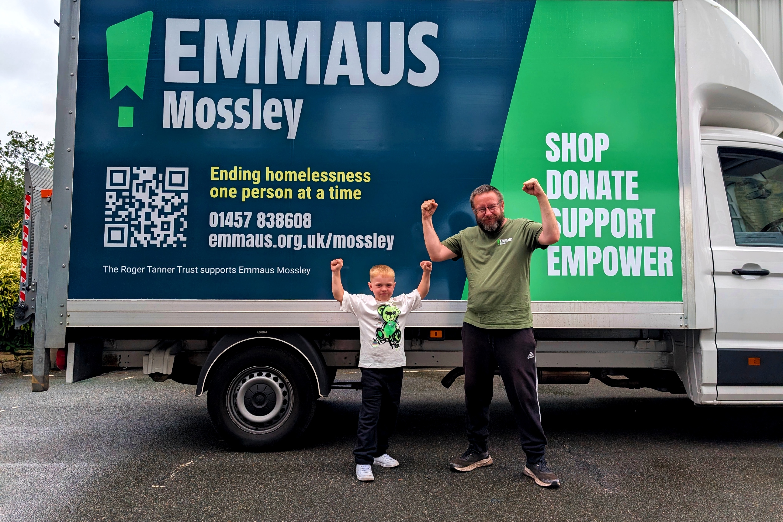 Fundraiser Freddie with Emmaus resident Darren