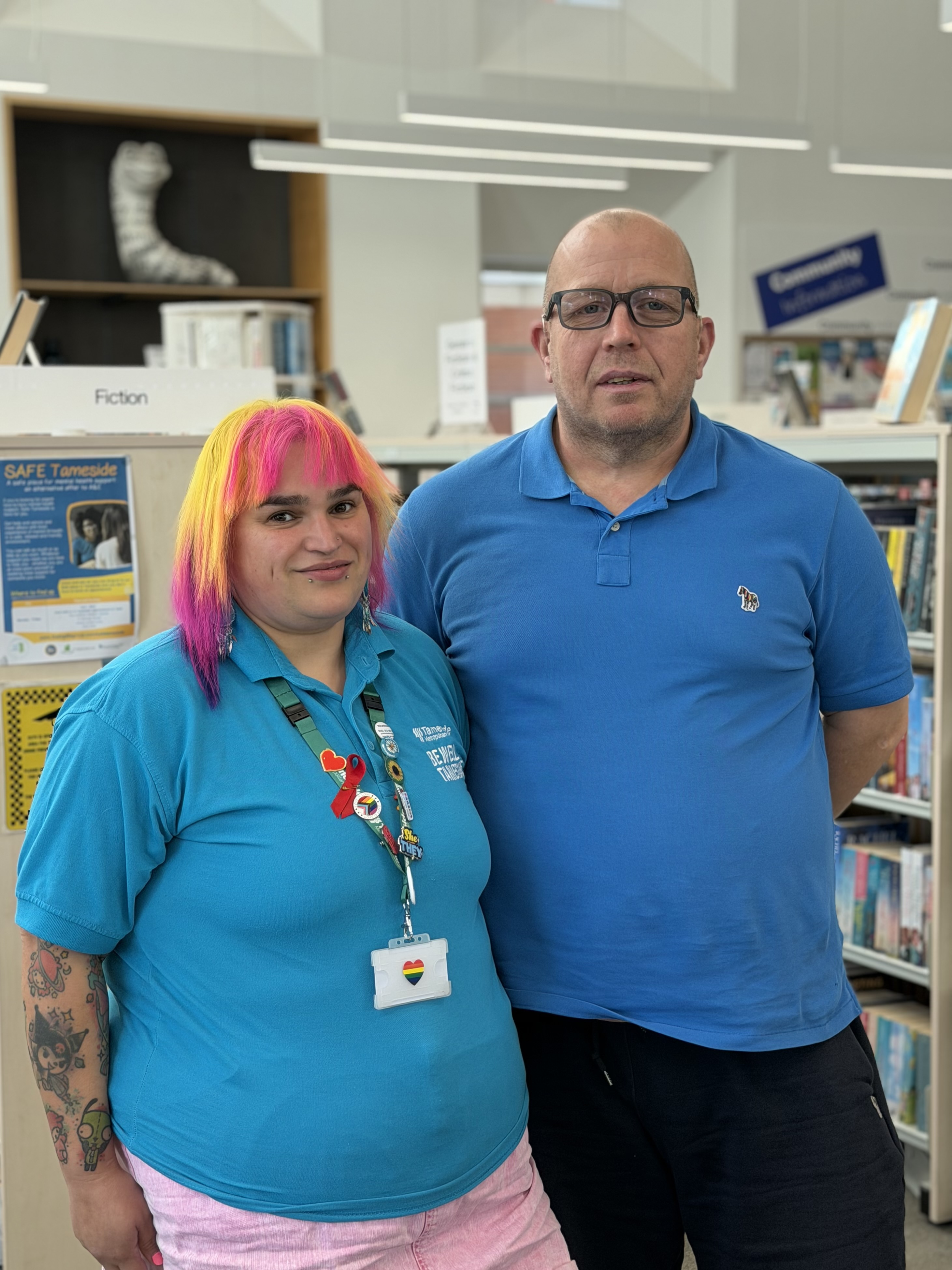 Denton resident Lee Wright with his Be Well Health Improvement Worker Sals
